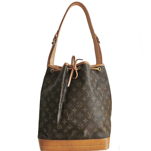 LOUIS VUITTON BROWN MONOGRAM NOE DRAWSTRING BUCKET BAG - Picture 1 of 16